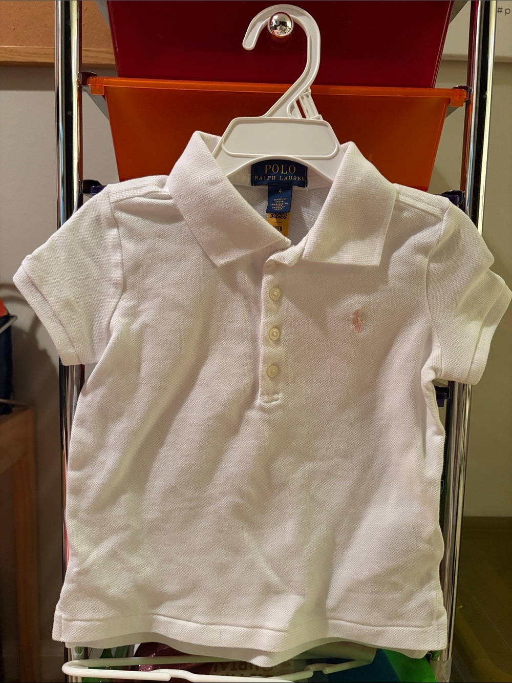 Polo by Ralph Lauren White Kids Polo with Pink Pony